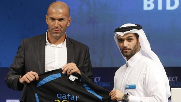 Wie Pep Guardiola war Zinedine Zidane (li.) Befürworter der WM-Bewerbung Katars.