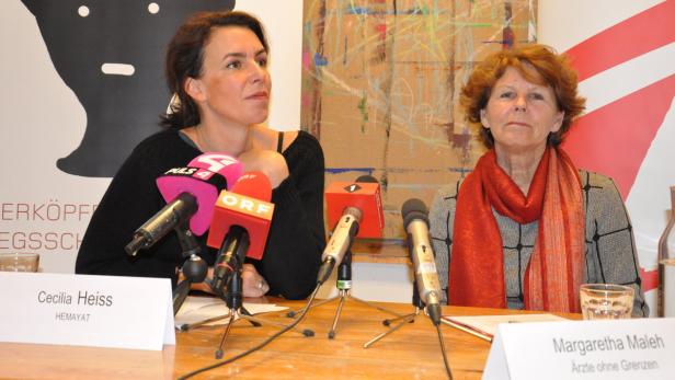 Cecilia Heiss (Geschäftsführerin Hemayat) und Maragetha Maleh (Präsidentin Ärzte ohne Grenzen Österreich)
