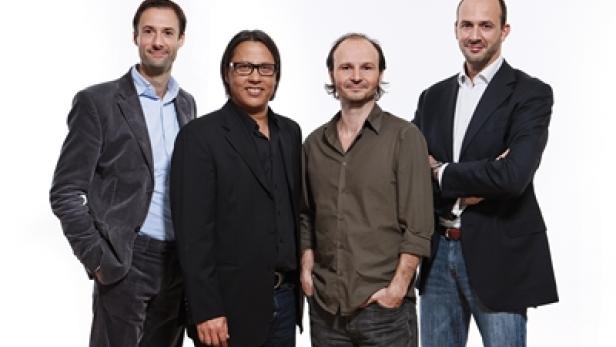 Ronald Hochmayer (Mediaplus), Andreas Wochenalt (Partner Plan.Net), Thomas Spazierer, André Felker (Parnter Serviceplan Austria) (c: servicplan austria)