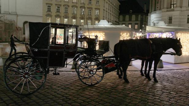 Fiaker am Weihnachtsmarkt, Michaeler Platz