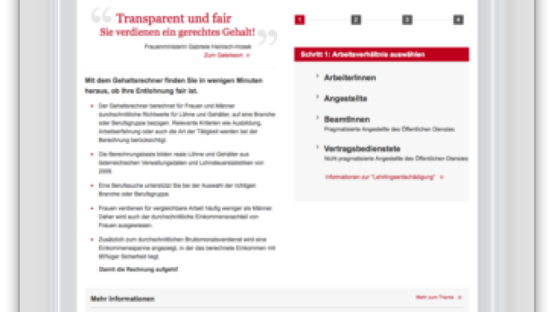 Die Webseite Gehaltsrechner.at zeigt Informationen zu Löhnen und Gehältern.