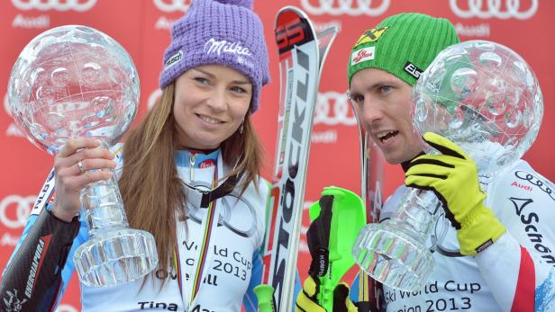 Tina Maze und Marcel Hirscher sind die großen Champions der abgelaufenen Ski-Saison, sicherten sich jeweils die große Kugel für den Triumph im Gesamtweltcup.