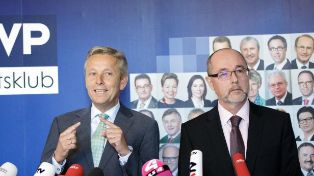 ÖVP-Klubobmann Reinhold Lopatka und NEOS-Abgeordneter Christoph Vavrik