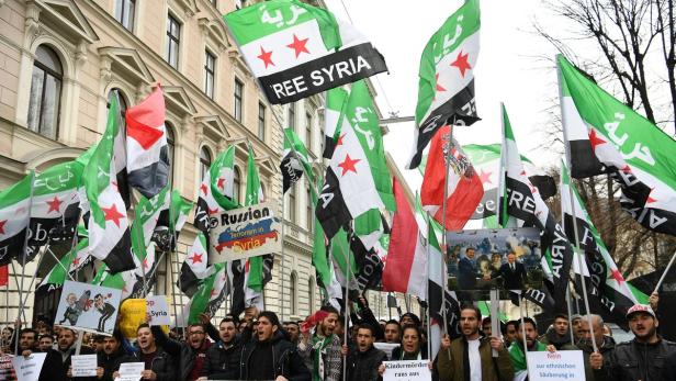 Demonstration des Vereins Freie SyrerInnen am 15. Dezember 2016