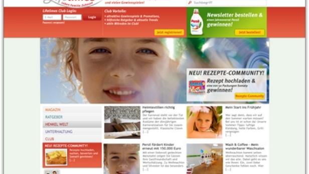 Die Webseite Henkel Lifetimes mit verschiedenen Artikeln und einer Rezept-Community.