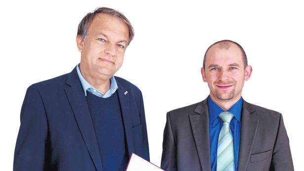 Klaus Altendorfer (re.) mit Universitäts-Rektor Meinhard Lukas.
