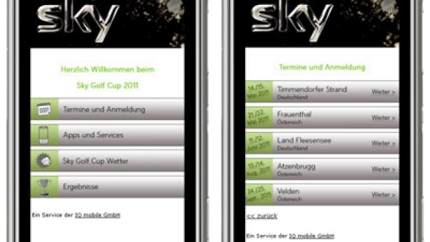 Sky - Mobile Website - Sky Golf Cup 2011 - IQ mobile