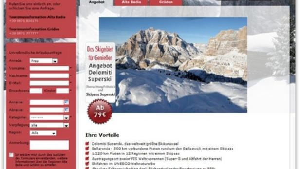 Tourismusverbände Alta Badia - Gröden - Online-Marketing - Winterkampagne 2010/11 - Tiscover