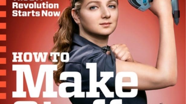 Das Cover des „Wired“-Magazins zeigt Limor Fried mit Schutzbrille und Werkzeug in der Hand.