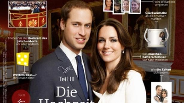 Titelseite einer Zeitschrift über die Hochzeit von Prinz William und Kate Middleton.