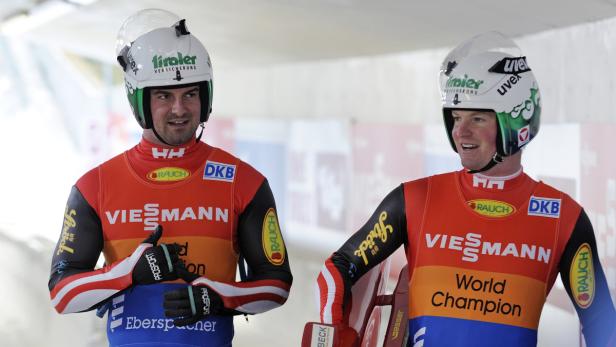 Guter Dinge: Die doppelten Olympiasieger Andreas und Wolfgang Linger freuen sich auf ihr Heimrennen in Innsbruck-Igls.