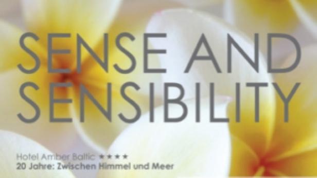 Das Cover des Vienna International Magazins zeigt den Titel „Sense and Sensibility“ vor einem Blumenmuster.