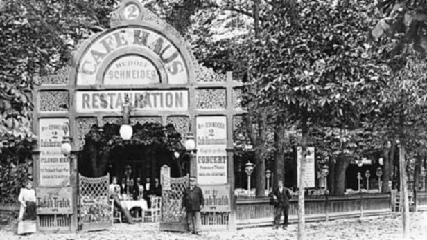 Man betäubte sich, aber es war öd und leer: Zweites Kaffeehaus im Prater um 1900.