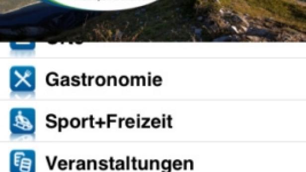 Ein Screenshot der „Resort Info“-App für den Achensee in Tirol.