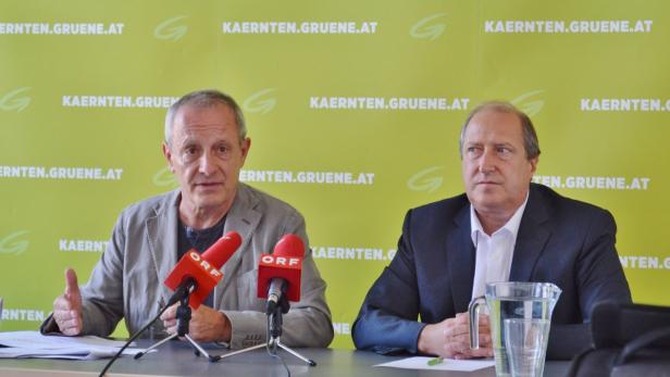 Peter Pilz, Nationalratsabgeordneter und Rolf Holub, Landesrat der Grünen in Kärnten.