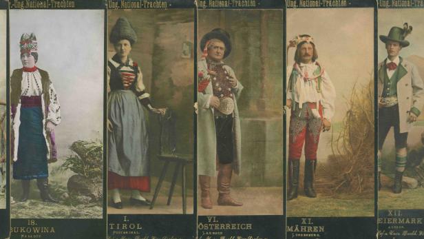 Populär: Die Serie &quot;Oesterreichisch-ungarische National-Trachten&quot; , fotografiert von Josef Löwy, inszeniert durch den Kostümmaler Franz Gaul. Wien, 1881–1890
