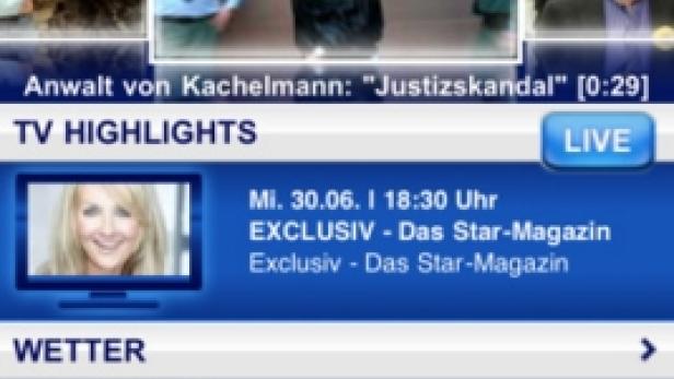 Ein Screenshot der RTL-App auf einem iPhone.