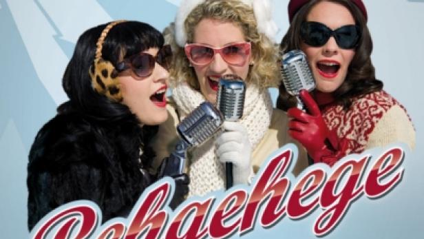 Das Cover des Sölden-Songs „Rehgehege“ von den Dornrosen zeigt drei singende Frauen vor einer Bergkulisse.