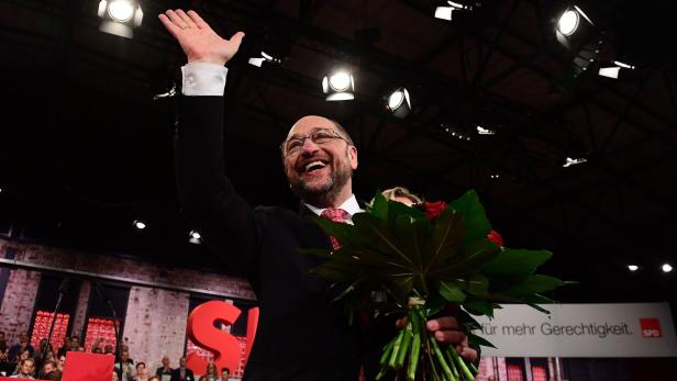 Martin Schulz nach der Verkündung des Rekordergebnisses