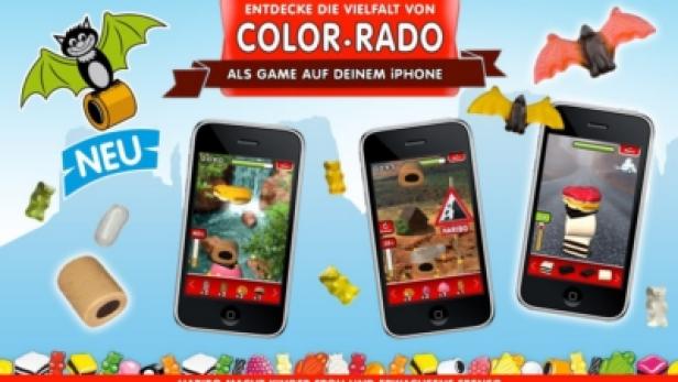 Werbung für die Haribo Color-Rado App für iPhones.