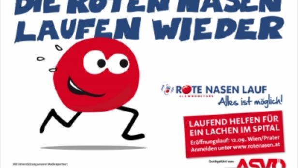 Plakat für den „Rote Nasen Lauf“, eine Wohltätigkeitsveranstaltung in Wien.