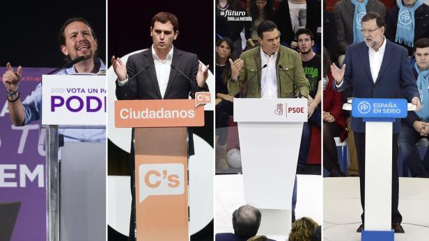 Spanien: Erstmals vier große Parteien im Parlament.