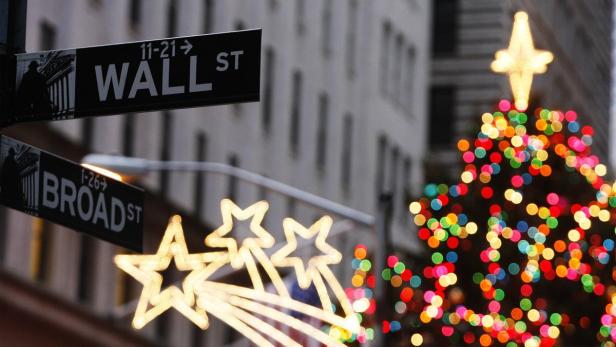 Weihnachtsdeko in der New Yorker Wall Street