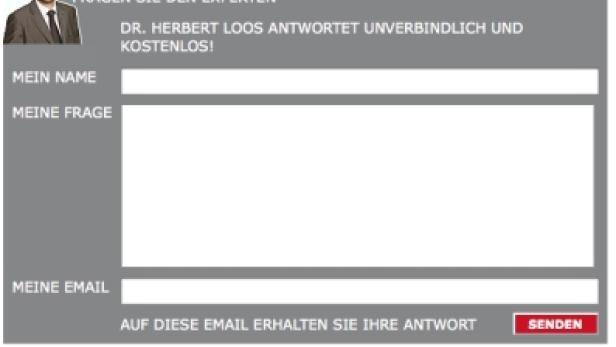 Formular zur Kontaktaufnahme mit der Unternehmensberatung Loos & Partner.