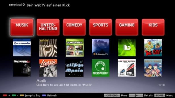 sevenload-IPTV-Angebot/Programmguide/Sony Bravia TV (c: sevenload)