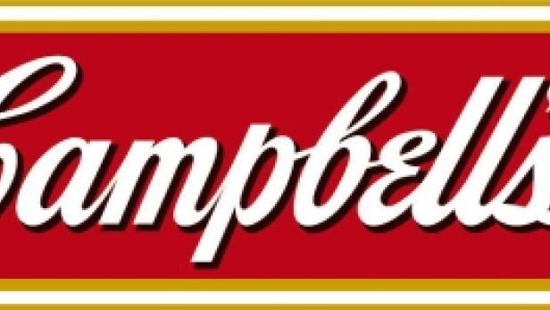 Das Logo von Campbell's mit weißer Schrift auf rotem Grund.