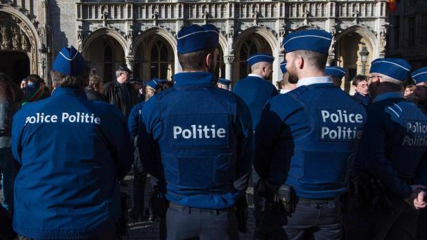 Belgische Polizisten in Brüssel (Symbolbild)