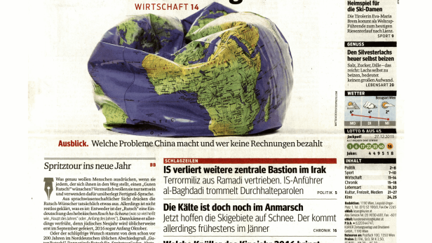 Schlagzeile vom 28.12.2015Wo der Weltwirtschaft die Luft ausgehtKurier