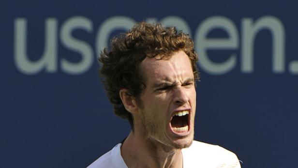 Andy Murray schreit während eines Spiels bei den US Open.