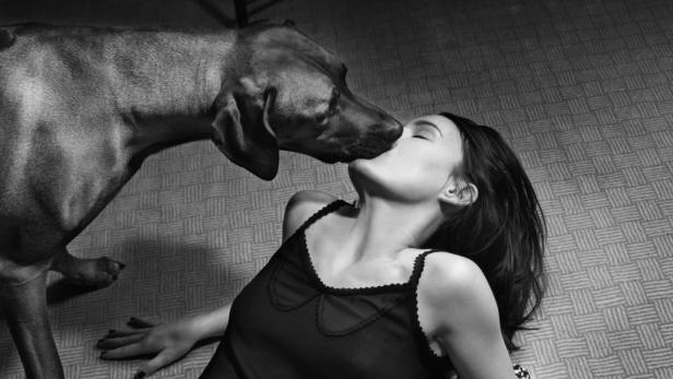 „Ein Bild soll in erster Linie interessant sein“, findet Weismann. Sein Hund Jimi küsste Schauspielerin Nicolette Krebitz – mit Zunge.