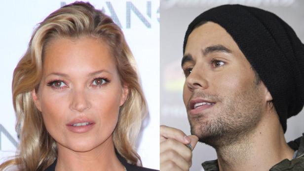 Ein Doppelporträt von Kate Moss und Enrique Iglesias.