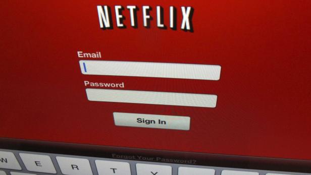 Ein Netflix-Anmeldebildschirm mit Feldern für E-Mail und Passwort.