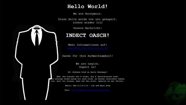 Anonymous kapert wieder FP-Homepage