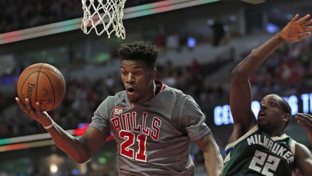 Jimmy Butler von den Chicago Bulls beim Basketballspiel.