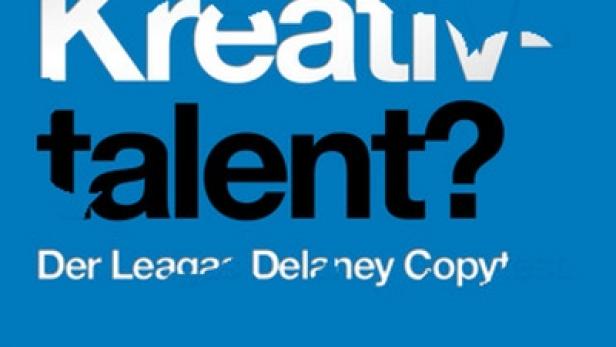 Blauer Hintergrund mit dem weißen Schriftzug „Kreativtalent?“.