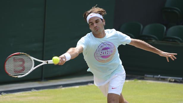 Roger Federer trainiert in Wimbledon Federer sucht Olympia-Gold in "seinem Garten"