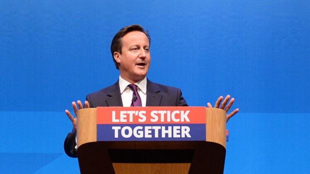 Der britische Premier David Cameron sieht die Abspaltung Schottlands vor sich - er appelliert trotzdem &quot;Let&#039;s Stick Together&quot;