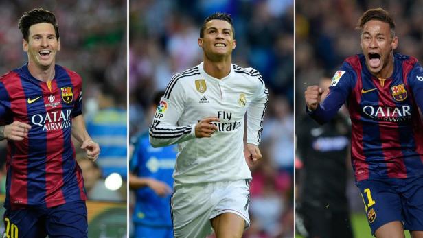 Wer macht das Rennen? Messi, Ronaldo oder Neymar?