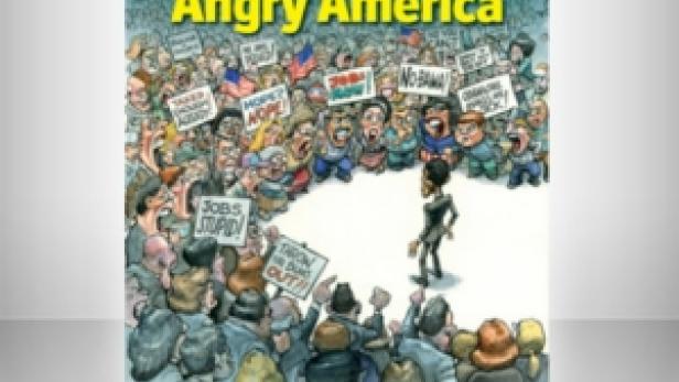 Das Cover des Economist vom 30. Oktober 2010 zeigt eine Karikatur mit dem Titel „Angry America“.
