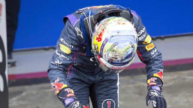 Vorfreude: Weltmeister Vettel warb mit seinem Helm für den Österreich-Grand-Prix