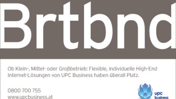 Eine Anzeige von UPC Business für flexible Internetlösungen für Unternehmen jeder Größe.