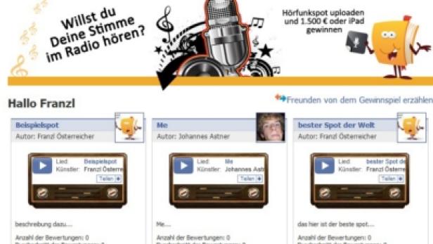 Ein Screenshot einer Facebook-Seite mit der Frage, ob man seine Stimme im Radio hören will.