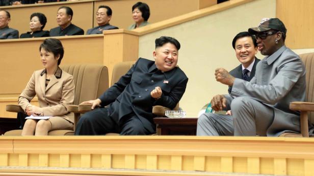Kim Jong-un und Dennis Rodman bei einem Treffen im Jänner.