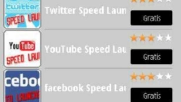 Ein Screenshot von Widgets für ESPN, Twitter, YouTube und Facebook mit der Option „Gratis“.