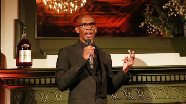 IMAGE DISTRIBUTED FOR HENNESSY - Investor, entrepreneur and manager Troy Carter accepts the 12th annual Hennessy V.S.O.P PrivilËge Award on October 8, 2015 at WeWork Bryant Park in New York City. Hennessy recognized Mr. Carter for his efforts in redefining entrepreneurship before announcing the Hennessy V.S.O.P PrivilËge Lab, a partnership with WeWork that will provide an emerging business with a yearís worth of mentorship, community and free office space. (Photo by Amy Sussman/Invision for Hennessy/AP Images)