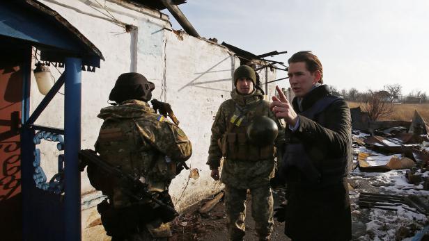 Außenminister Sebastian Kurz (ÖVP) zu Besuch in der Ostukraine.